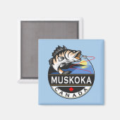 ムスコカクールカダ魚釣りアウトドアクレスト マグネット (正面/裏面)