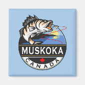 ムスコカクールカダ魚釣りアウトドアクレスト マグネット (正面)