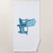 ムスコカチェア水色ブルー水平 ビーチタオル (正面)