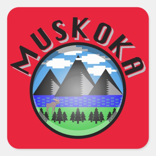 ムスコカデザイン（バージョン2） -ビーチタオル スクエアシール (正面)