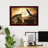 ムスタスペインのンホース&バルドイーグルアートプリント ポスター (ホームオフィス)