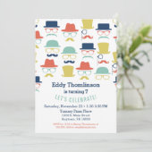 ムスタチハット誕生日招待状お尻メンズボーイズ 招待状 (スタンド正面)