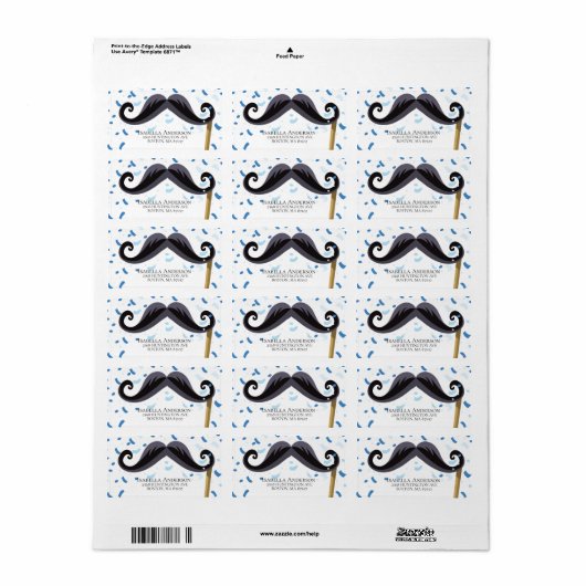 ムスタヒボーイズベビーシャワー住所 シール (フルシート)