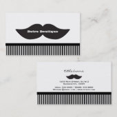 ムスタヒーブラック&ホワイトストライプレトロ名刺 名刺 (正面/裏面)