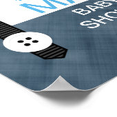 ムスタヒー海軍ブルー男の赤ちゃんシャワー歓迎サイン ポスター (角)