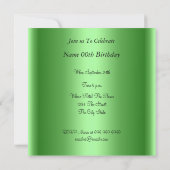 ムスタヒー誕生日パーティーの招待グリーン 招待状 (裏面)