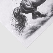 ムスタンエレガントグ馬の白黒のデコパージュ 薄葉紙 (詳細)