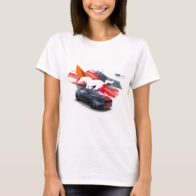 ムスタングのカスタマイザの女性の基本的なTシャツ Tシャツ (正面)