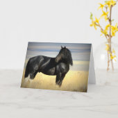 ムスタングの種馬の挨拶状 カード (黄色い花)