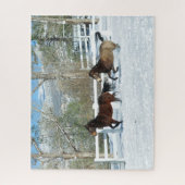 ムスタングスランニングパズルイン雪 ジグソーパズル (縦)