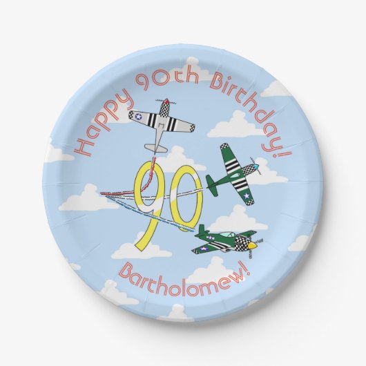ムスタングス90th誕生日ブルースカイ紙プレート ペーパープレート (正面)