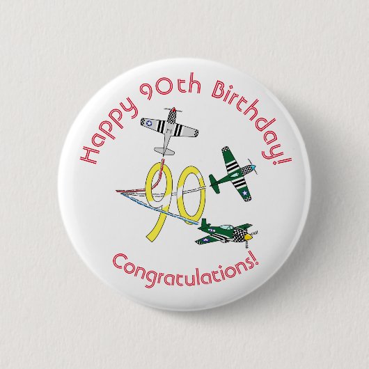 ムスタング90歳の誕生日バッジ 缶バッジ (正面)