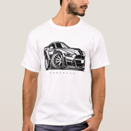 ムスタンシェルビーGT500漫画アートカーファン Tシャツ