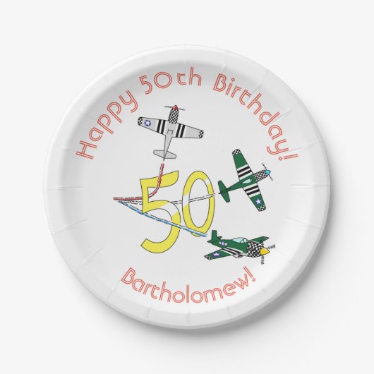 ムスタンス50th誕生日紙プレート ペーパープレート (正面)