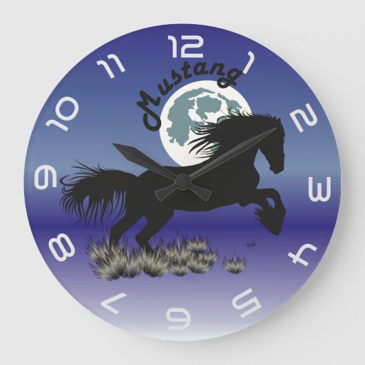 ムスタンフュルプフェルデリエハバーウル ラージ壁時計 (正面)