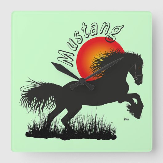 ムスタンプフェルデリベハーバーウール スクエア壁時計 (正面)