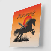 ムスタンプフェルデリベハーバーウール スクエア壁時計 (傾斜)