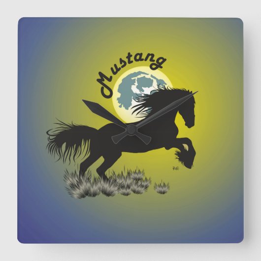 ムスタンプフェルデリベハーバーウール スクエア壁時計 (正面)