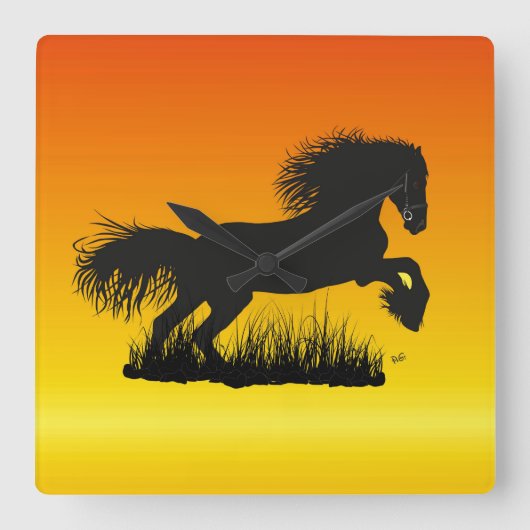 ムスタンプフェルデリベハーバーウール スクエア壁時計 (正面)