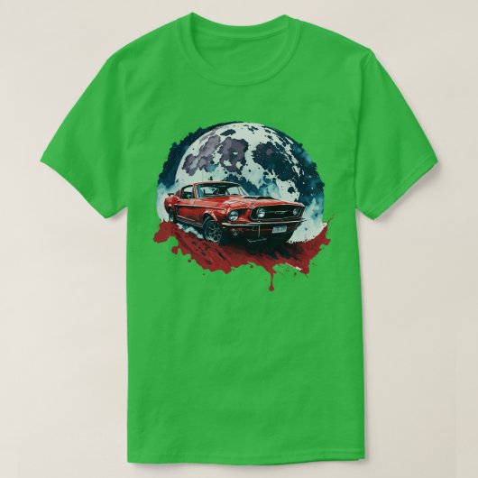 ムスタンレッドシェルビー Tシャツ (デザイン正面)