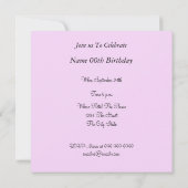 ムスターヒー誕生日パーティー招待状ピンク 招待状 (裏面)