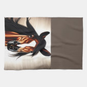 ムスタ威厳のあるング – 自由の精神 キッチンタオル (横)