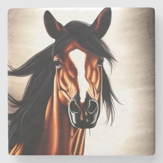 ムスタ威厳のあるング – 自由の精神 ストーンコースター (正面)