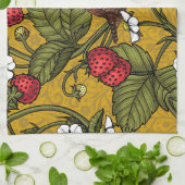 ムストラードのレンチとイチゴ キッチンタオル (折り畳み)