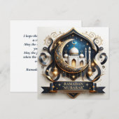ムスリムのイード・ムバラク　三日月　モスク　ゴールド シーズンカード (正面/裏面)