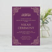 ムスリムのムスリムの紫のニカ結婚ー式 招待状 (スタンド正面)