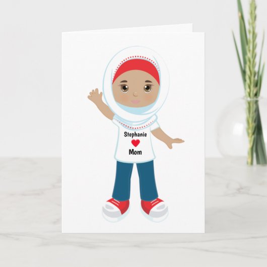 ムスリムの女の子の母の日カード カード (正面)