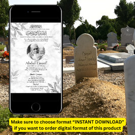 ムスリムの死の発表マースジャナザ祈りの言葉 招待状