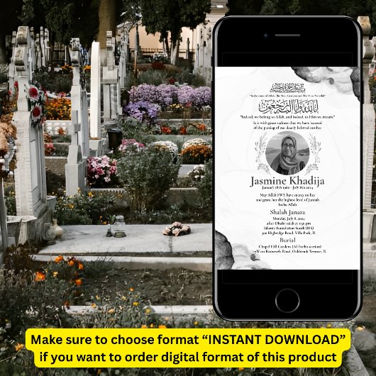 ムスリムの死の発表女性ジャナザ祈りの言葉 招待状
