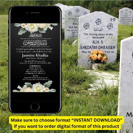 ムスリムの死の発表女性ジャナザ祈りの言葉 招待状