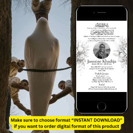 ムスリムの死の発表女性ジャナザ祈りの言葉 招待状