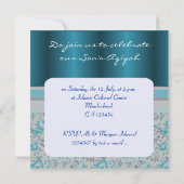 ムスリムの赤ちゃん男の子青アキーカ・イスラム教のお祝い 招待状 (裏面)