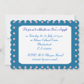 ムスリムの赤ちゃん男の子 青いアクィーカ イスラム教 招待状 (裏面)