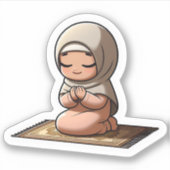 ムスリムやる気を起こさせるキッズのかわいいイスラム祈りの言葉 シール (正面)
