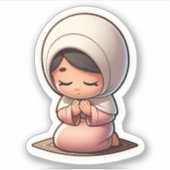 ムスリムやる気を起こさせるキッズのかわいいイスラム祈りの言葉 シール (正面)