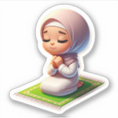 ムスリムやる気を起こさせるキッズのかわいいイスラム祈りの言葉 シール (正面)