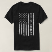 ムスリムアメリカン男性のイードムバラクEid al fitr Tシャツ (デザイン正面)