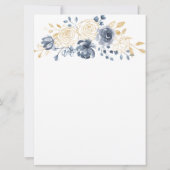 ムスリムアラビア語英語水彩青バラ金ゴールド 招待状 (裏面)