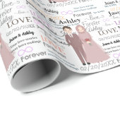 ムスリムエレガント新郎新婦の名前/日付 ラッピングペーパー (ロールコーナー)