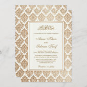 ムスリムエレガント結婚式招待状 招待状 (正面/裏面)