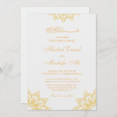 ムスリムエレガント結婚式招待状 招待状 (正面/裏面)