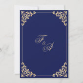 ムスリムニカーブルー金ゴールドイスラーム結婚ズ 招待状 (裏面)