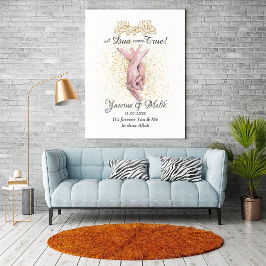 ムスリムパーソナライズされたカップルのギフトキャンバス印刷 キャンバスプリント