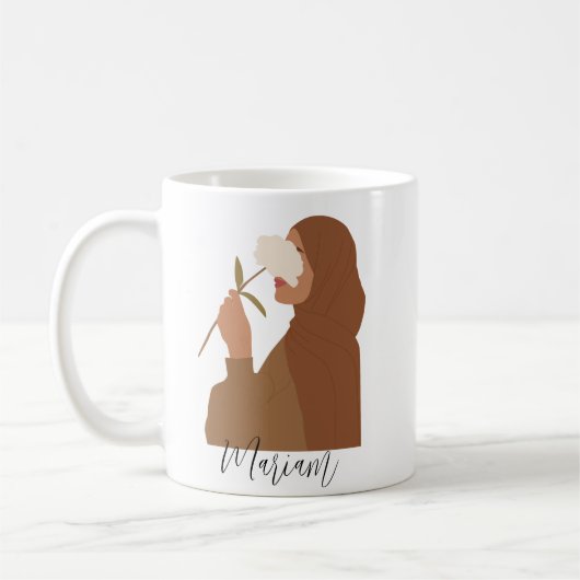 ムスリムパーソナライズされたガールマグ| Hijabi Mug コーヒーマグカップ (左)