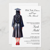 ムスリムヒジャビ卒業招待状 招待状 (正面/裏面)