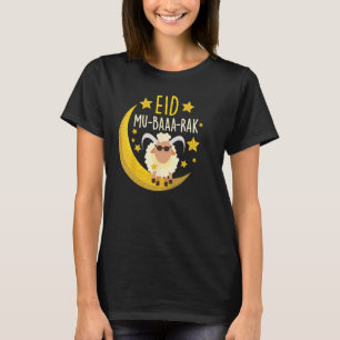 ムスリムヒツジおもしろいーEid Al AdのHappy Eid Mubarak Tシャツ